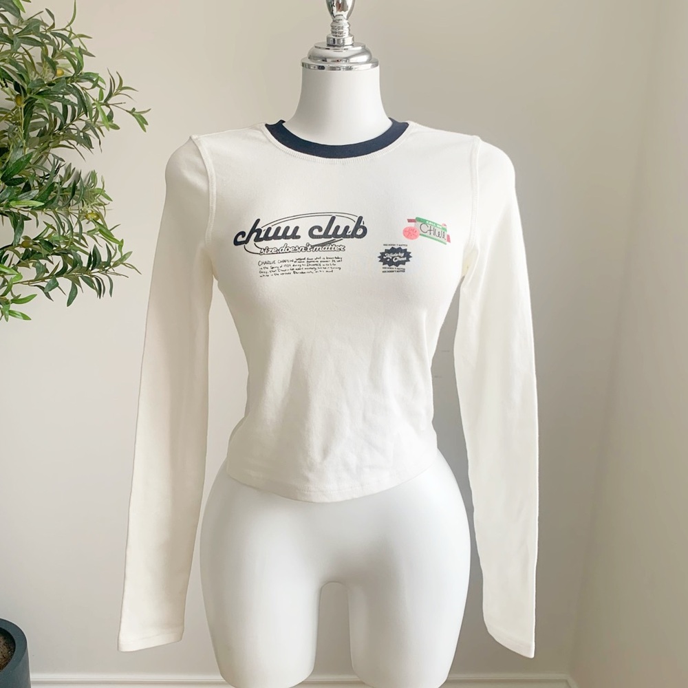 CHUU Sporty Cropped Long Sleeve Top S NWT